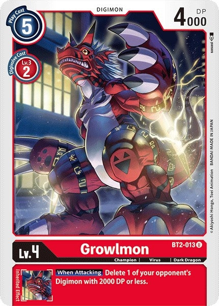 Image for Growlmon (BT2-013 U) (BT01-03A) - Digimon Card Game