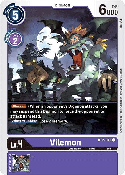 Image for Vilemon (BT2-072 C) (BT01-03A) - Digimon Card Game