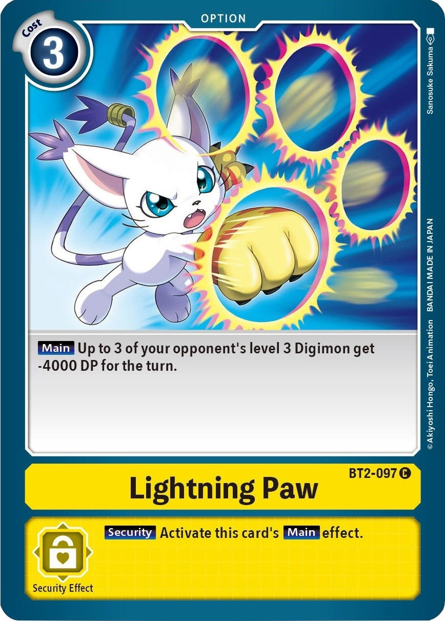 Image for Lightning Paw (BT2-097 C) (BT01-03B) - Digimon Card Game