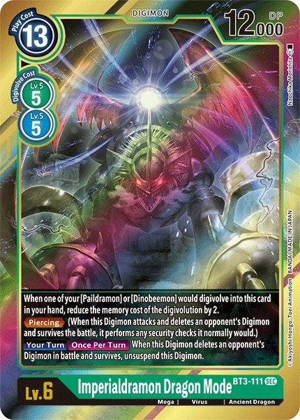 Image for Imperialdramon Dragon Mode (Secret Rare) (Alternate Art) (BT3-111 SEC) (BT01-03B) - Digimon Card Game