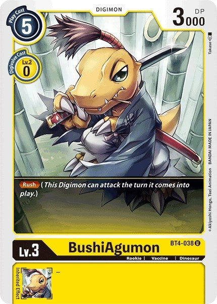 Image for BushiAgumon (BT4-038 U) (BT04) - Digimon Card Game