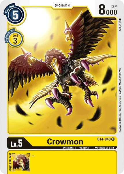 Image for Crowmon (BT4-043 U) (BT04) - Digimon Card Game