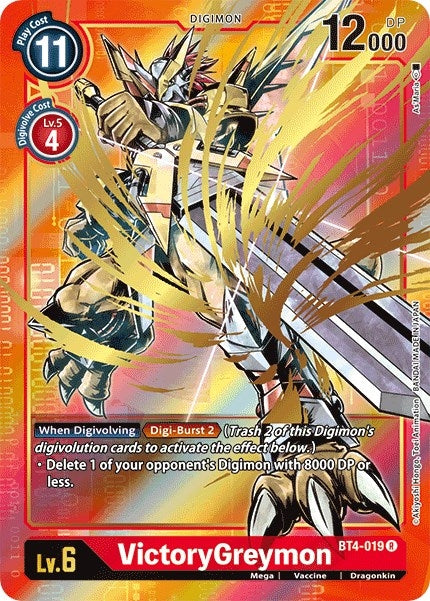 Image for VictoryGreymon (Alternate Art) (BT4-019 R) (BT04) - Digimon Card Game
