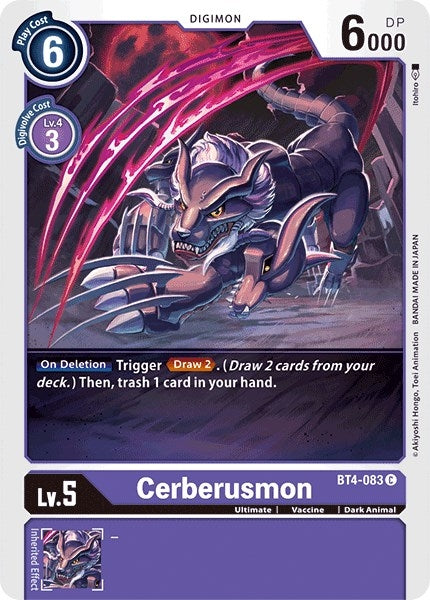 Image for Cerberusmon (BT4-083 C) (BT04) - Digimon Card Game