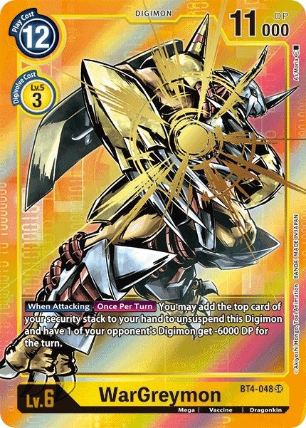 Image for WarGreymon (Alternate Art) (BT4-048 SR) (BT04) - Digimon Card Game