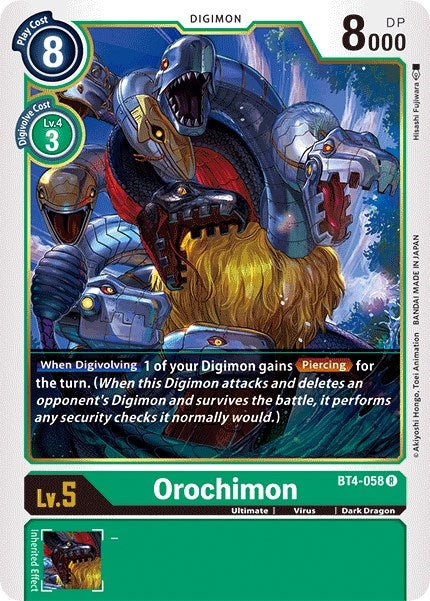 Image for Orochimon (BT4-058 R) (BT04) - Digimon Card Game