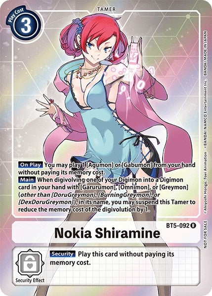 Image for Nokia Shiramine (Box Topper) (BT5-092 R) (BT05) - Digimon Card Game
