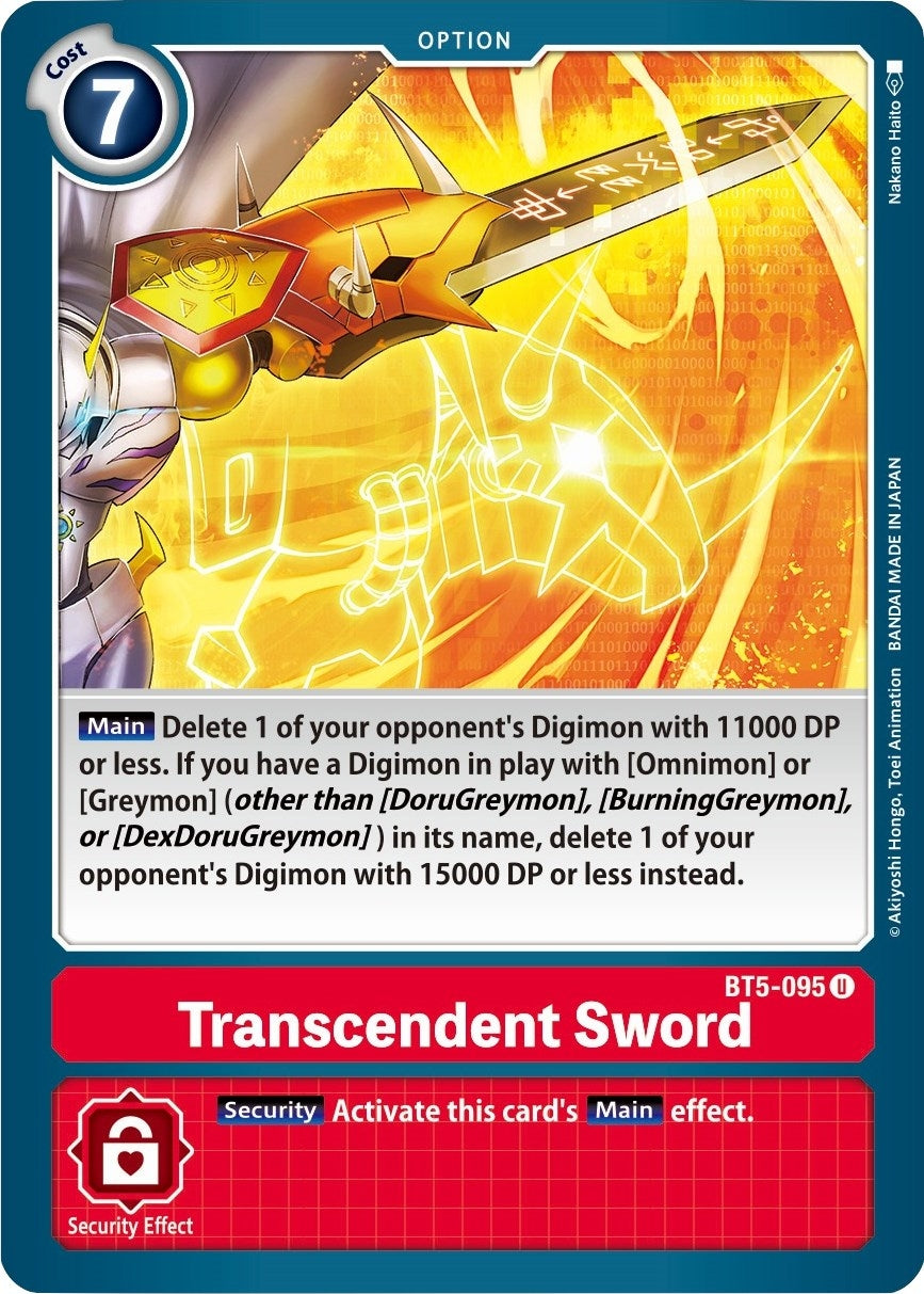Image for Transcendent Sword (BT5-095 U) (BT05) - Digimon Card Game