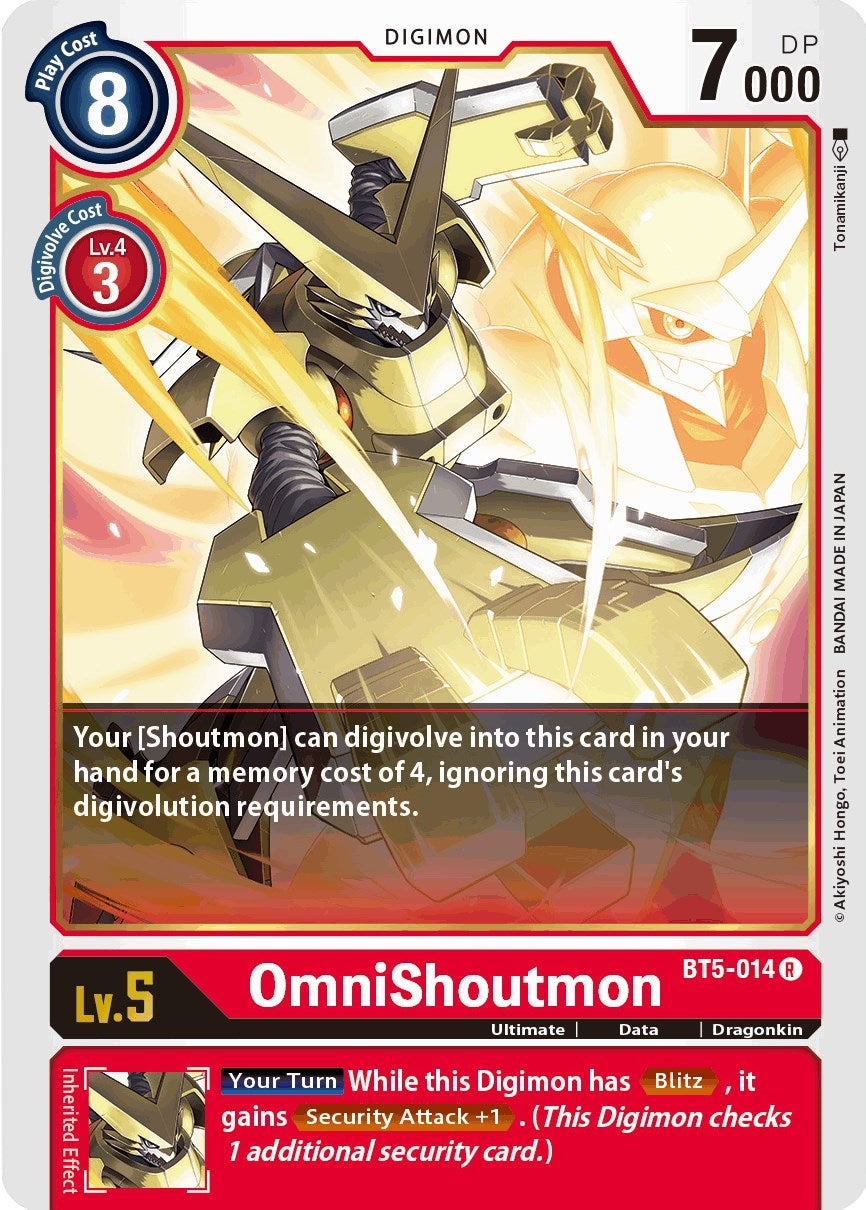 Image for OmniShoutmon (BT5-014 R) (BT05) - Digimon Card Game