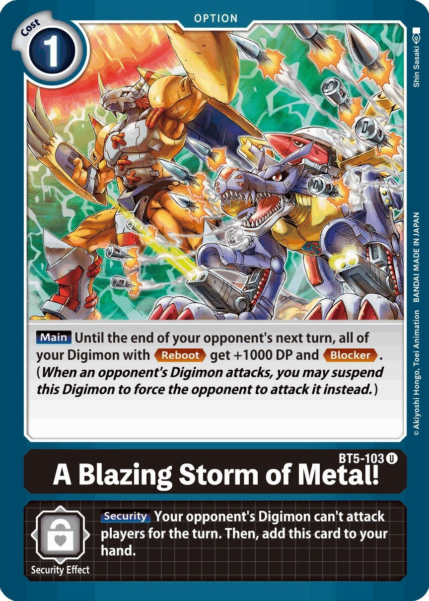 Image for A Blazing Storm of Metal! (BT5-103 U) (BT05) - Digimon Card Game