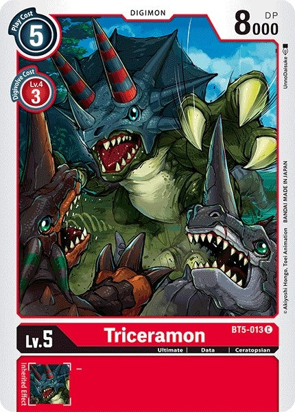 Image for Triceramon (BT5-013 C) (BT05) - Digimon Card Game