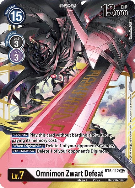 Image for Omnimon Zwart Defeat (BT5-112 SEC) (BT05) - Digimon Card Game