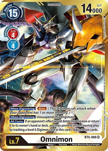 Image for Omnimon (Alternate Art - Tomotake Kinoshita) (BT5-086 SR) (BT05) - Digimon Card Game