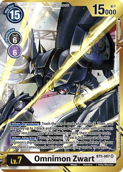 Image for Omnimon Zwart (Alternate Art - Kenji Watanabe) (BT5-087 SR) (BT05) - Digimon Card Game