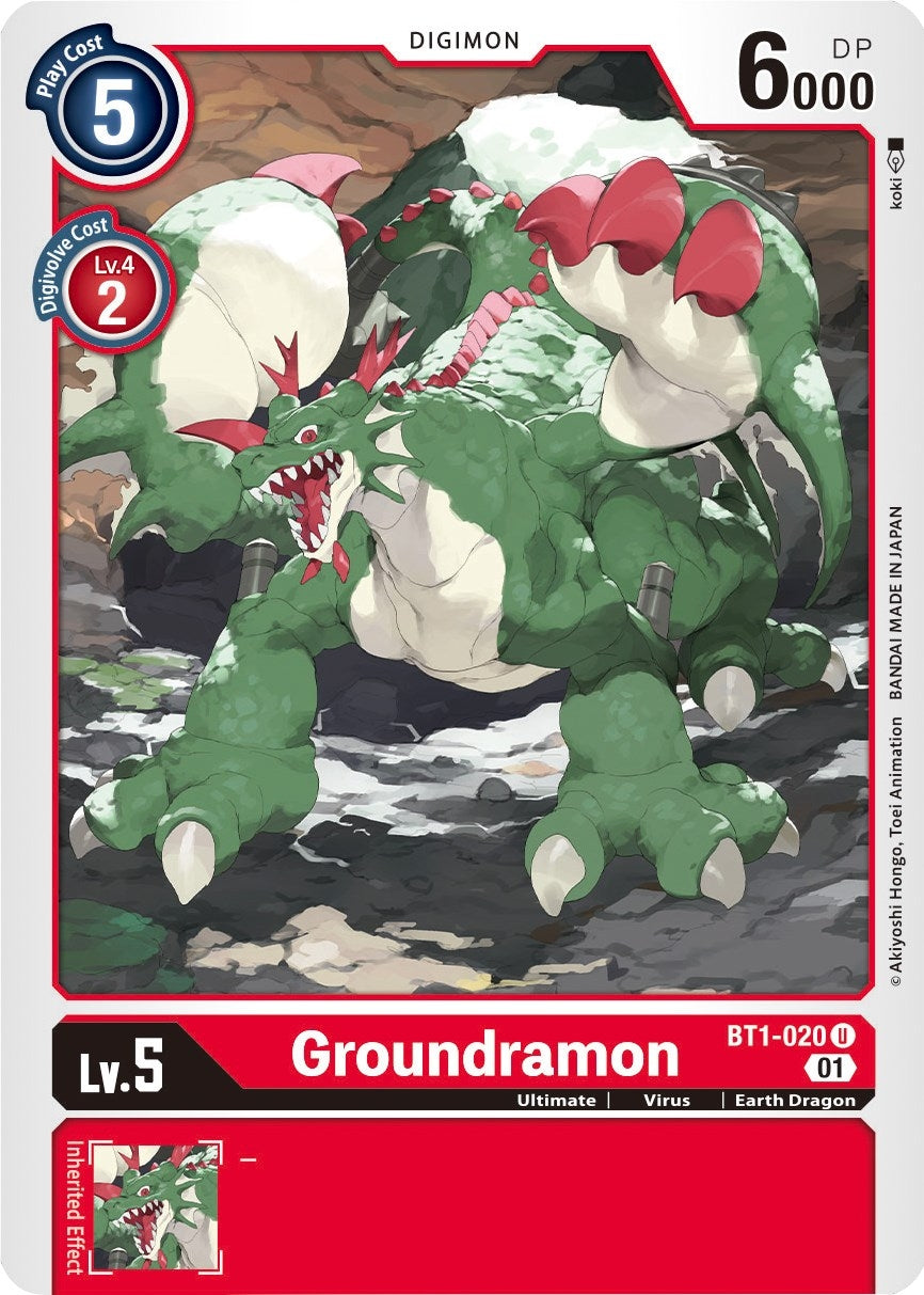 Image for Groundramon - BT1-020 (Alternate Art) (BT1-020 U) (ST-7) - Digimon Card Game