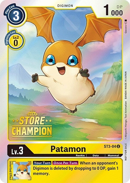 Image for Patamon - ST3-04 (Store Champion) (ST3-04 U) (ST-3) - Digimon Card Game