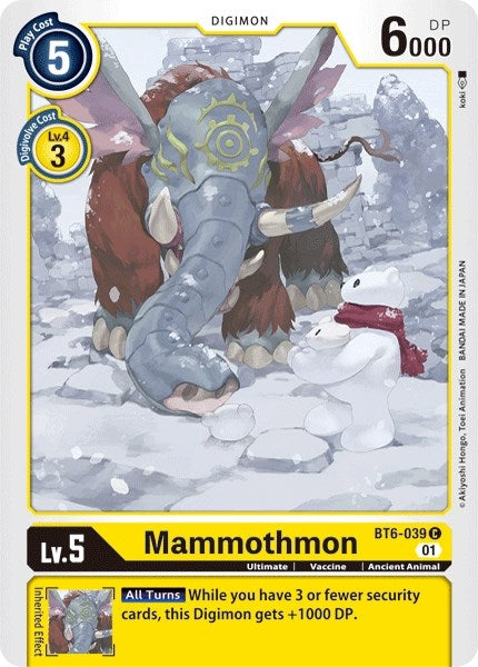 Image for Mammothmon (BT6-039 C) (BT06) - Digimon Card Game
