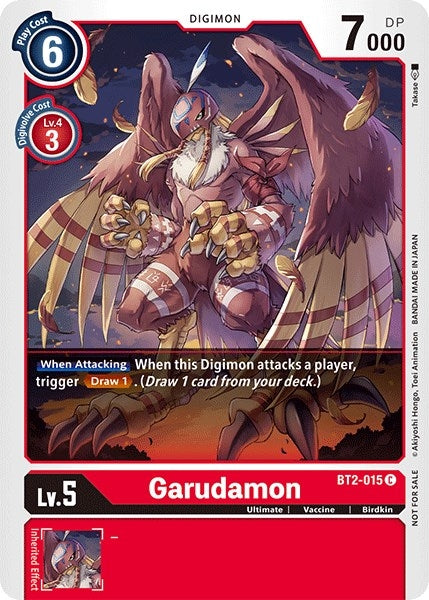 Image for Garudamon - BT2-015 (Official Tournament Pack Vol.3) (BT2-015 C) (BT01-03A) - Digimon Card Game