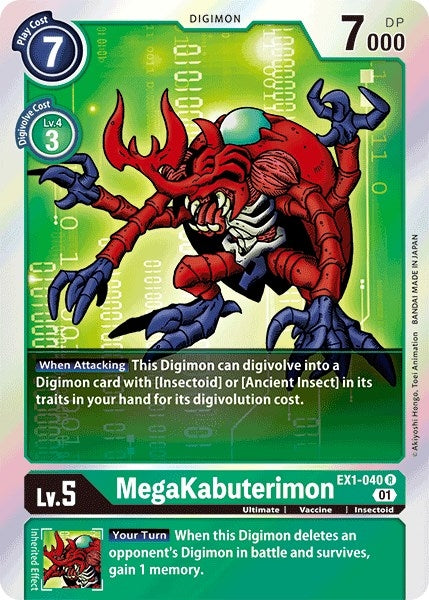 Image for MegaKabuterimon (EX1-040 R) (EX01) - Digimon Card Game