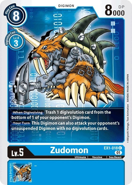 Image for Zudomon (EX1-018 C) (EX01) - Digimon Card Game