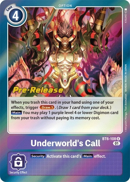 Image for Underworld's Call (BT6-108 R) (BT06_PR) - Digimon Card Game