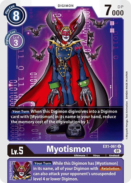 Image for Myotismon (EX1-061 U) (EX01) - Digimon Card Game