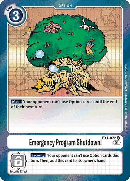 Image for Emergency Program Shutdown! (EX1-072 R) (EX01) - Digimon Card Game