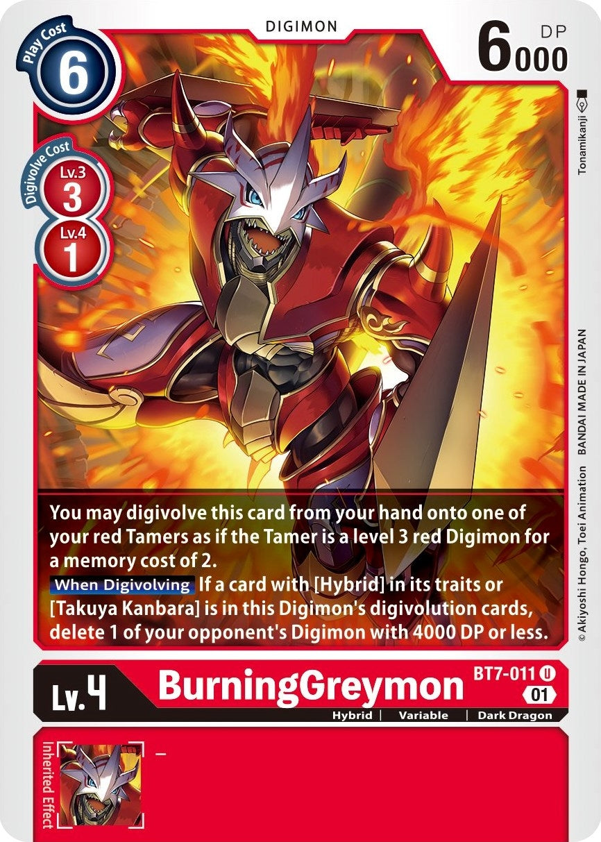 Image for BurningGreymon (BT7-011 U) (BT07) - Digimon Card Game