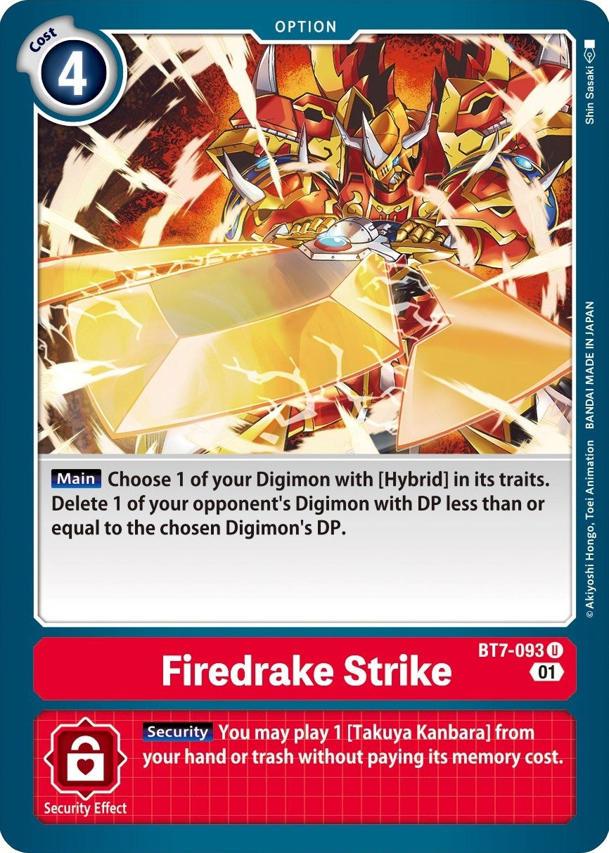 Image for Firedrake Strike (BT7-093 U) (BT07) - Digimon Card Game