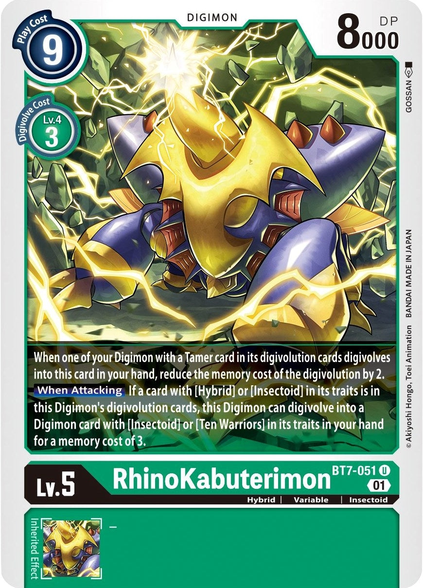 Image for Rhinokabuterimon (BT7-051 U) (BT07) - Digimon Card Game