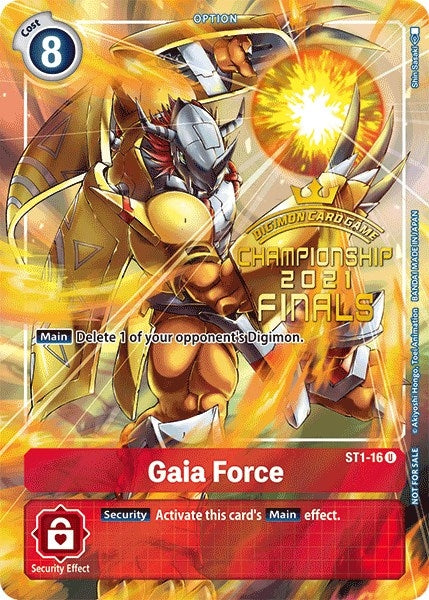 Image for Gaia Force (2021 Championship Finals Tamer's Evolution Pack) (ST1-16 U) (ST-1) - Digimon Card Game