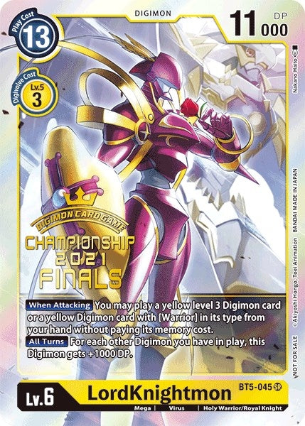 Image for LordKnightmon (2021 Championship Finals Event Pack Alt-Art Gold Stamp Set) (BT5-045 SR) (BT05) - Digimon Card Game