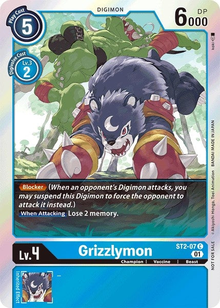 Image for Grizzlymon - ST2-07 (Official Tournament Pack Vol.4) (ST2-07 C) (ST-2) - Digimon Card Game