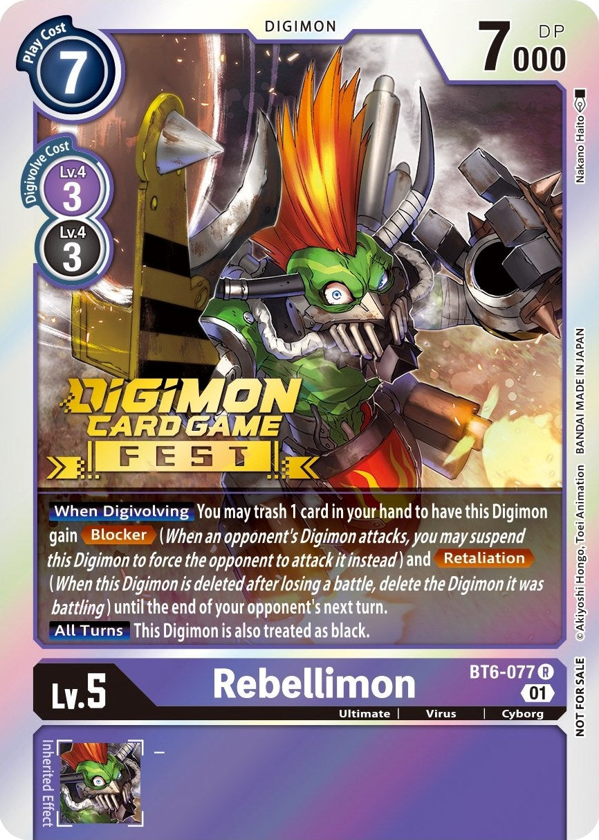 Image for Rebellimon (Digimon Card Game Fest 2022) (BT6-077 R) (BT06) - Digimon Card Game