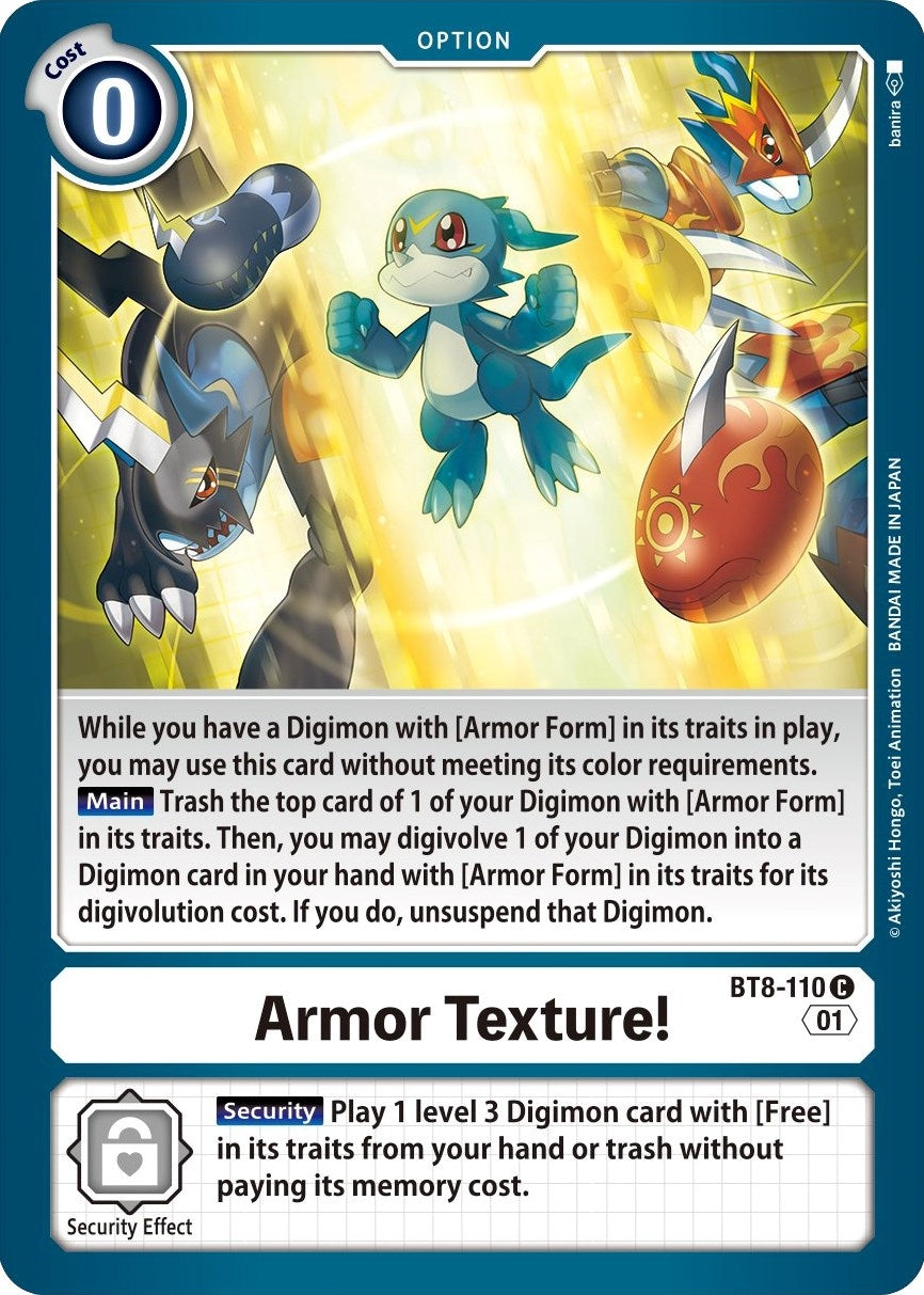 Image for Armor Texture! (BT8-110 C) (BT08) - Digimon Card Game