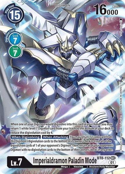 Image for Imperialdramon Paladin Mode (Alternate Art) (BT8-112 SEC) (BT08) - Digimon Card Game