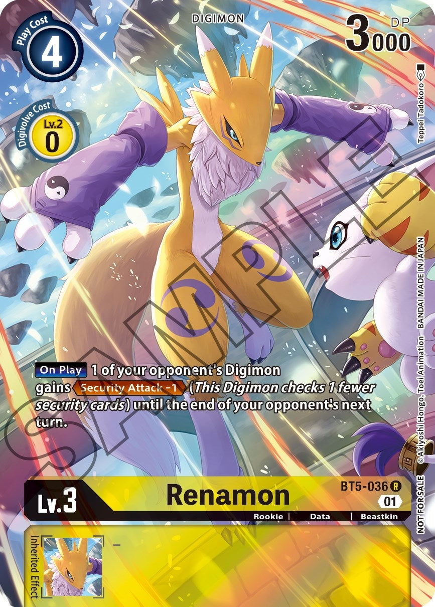 Image for Renamon (Tamer's Card Set 1) (BT5-036 R) (BT05) - Digimon Card Game