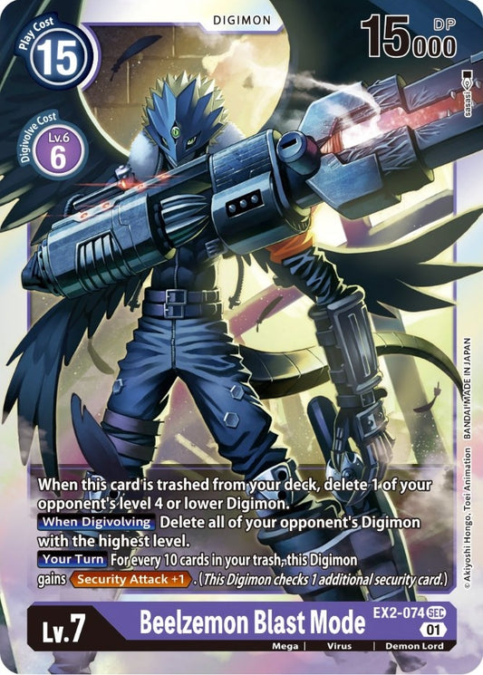 Image for Beelzemon Blast Mode (EX2-074 SEC) (EX02) - Digimon Card Game