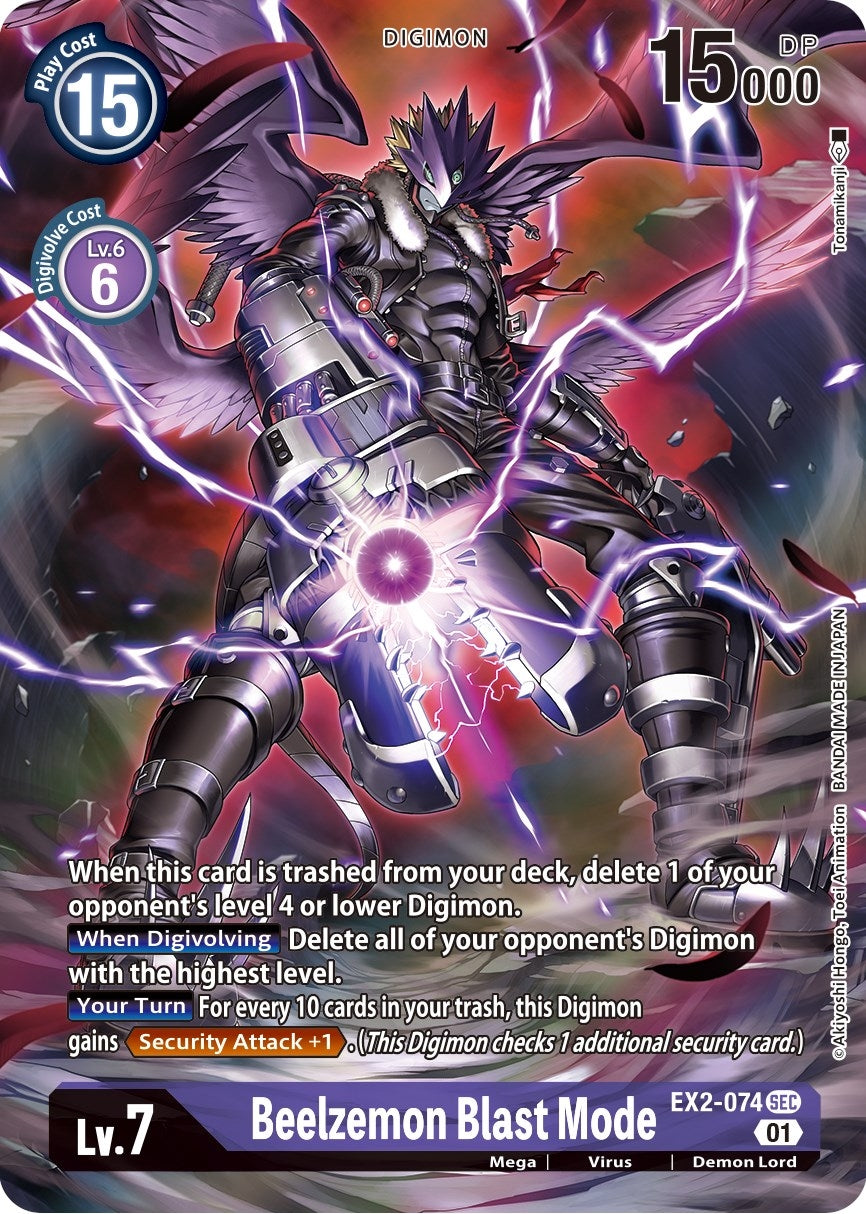 Image for Beelzemon Blast Mode (Alternate Art) (EX2-074 SEC) (EX02) - Digimon Card Game