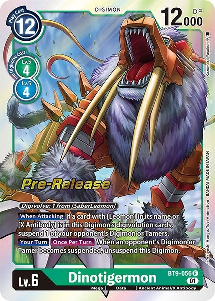 Image for Dinotigermon (BT9-056 R) (BT09_PR) - Digimon Card Game
