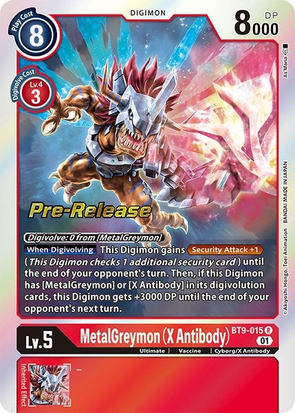Image for MetalGreymon (X Antibody) (BT9-015 R) (BT09_PR) - Digimon Card Game