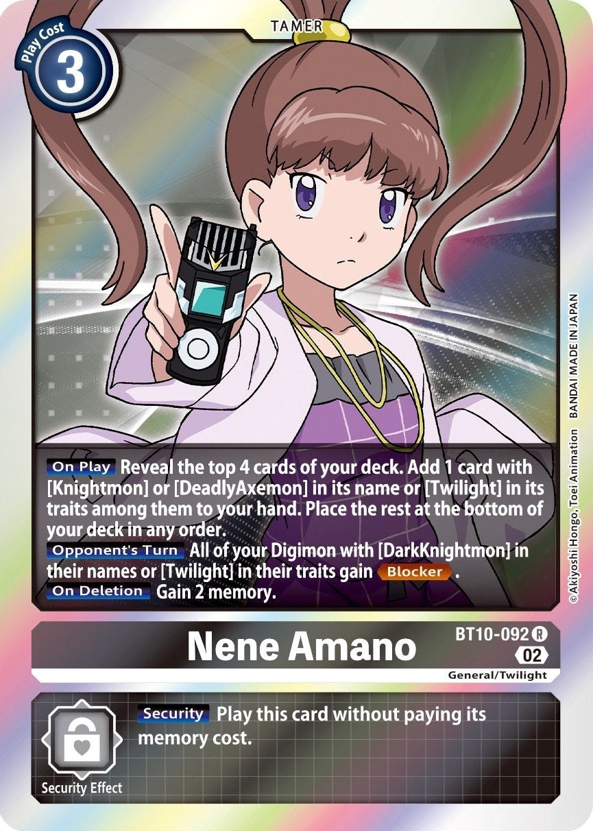 Image for Nene Amano (BT10-092 R) (BT10) - Digimon Card Game