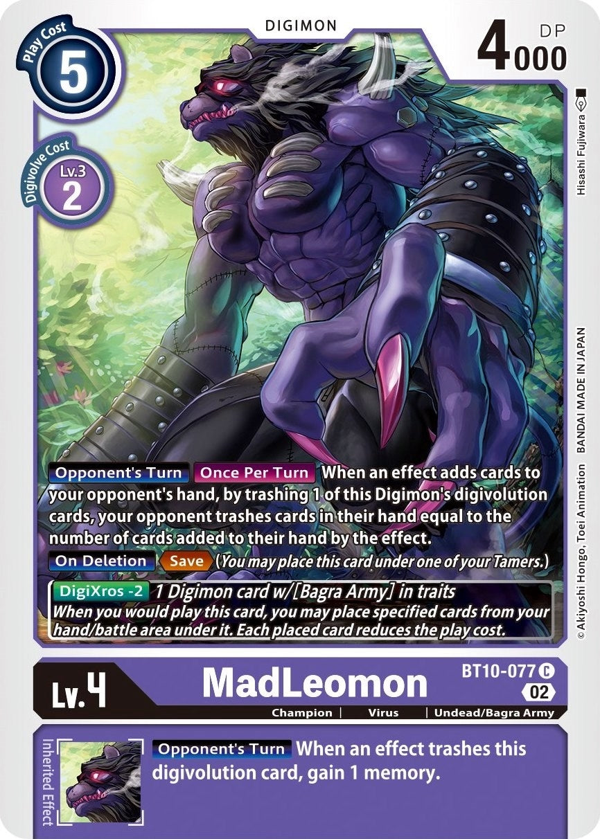 Image for MadLeomon (BT10-077 C) (BT10) - Digimon Card Game