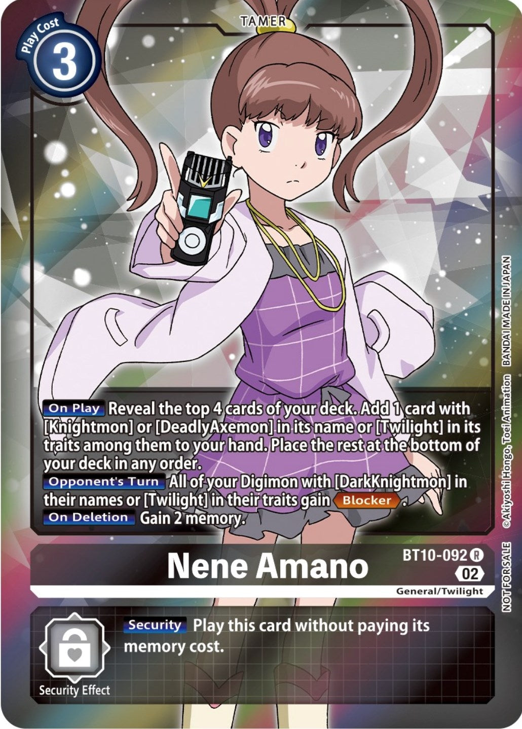 Image for Nene Amano (Box Topper) (BT10-092 R) (BT10) - Digimon Card Game
