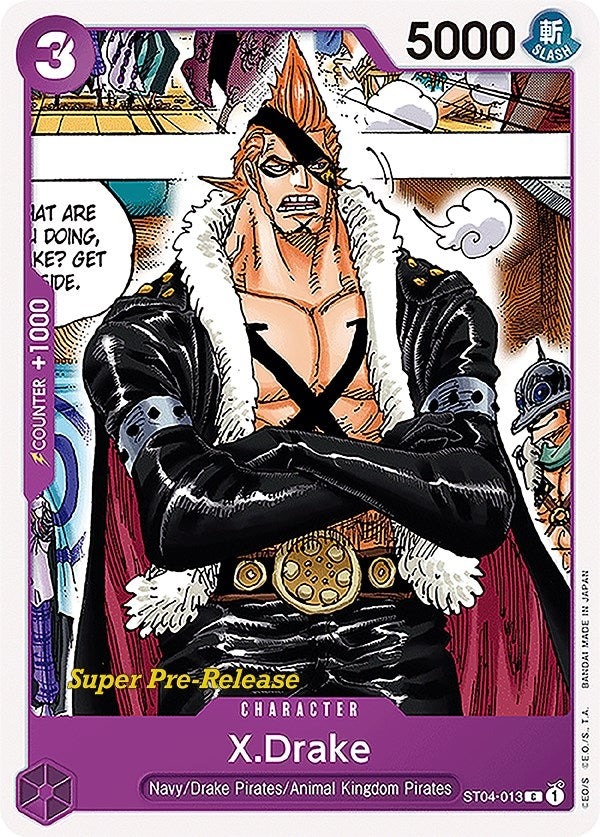 Image for X.Drake (ST04-013) (ST-04 PRE) - One Piece Card Game