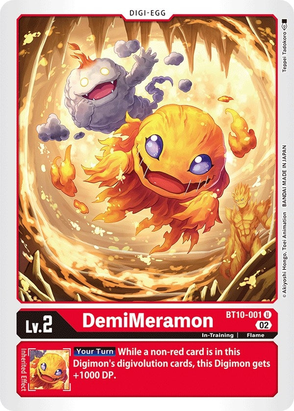 Image for DemiMeramon (BT10-001 U) (BT10) - Digimon Card Game