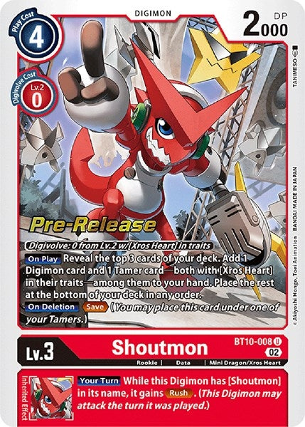 Image for Shoutmon (BT10-008 U) (BT10_PR) - Digimon Card Game