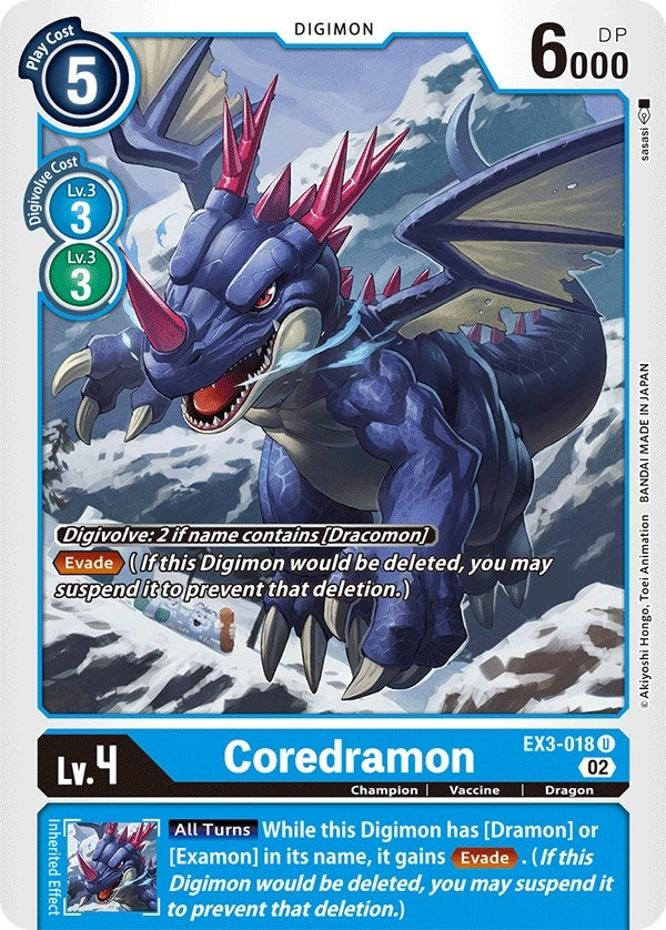 Image for Coredramon - EX3-018 (EX3-018 U) (EX03) - Digimon Card Game