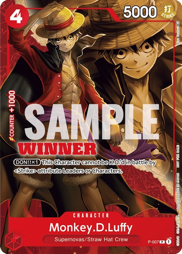 Image for Monkey.D.Luffy - P-007 (Winner Pack Vol. 1) (P-007) (OP-PR) - One Piece Card Game