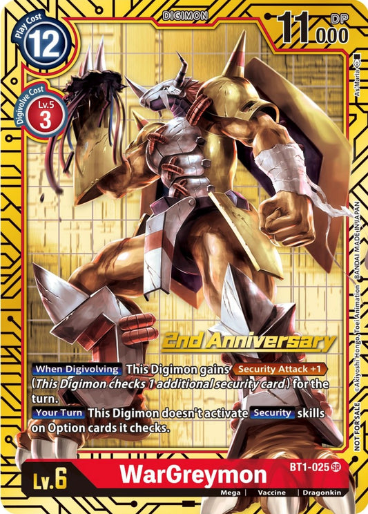 Image for WarGreymon (2nd Anniversary Card Set) (BT1-025 SR) (BT01-03A) - Digimon Card Game